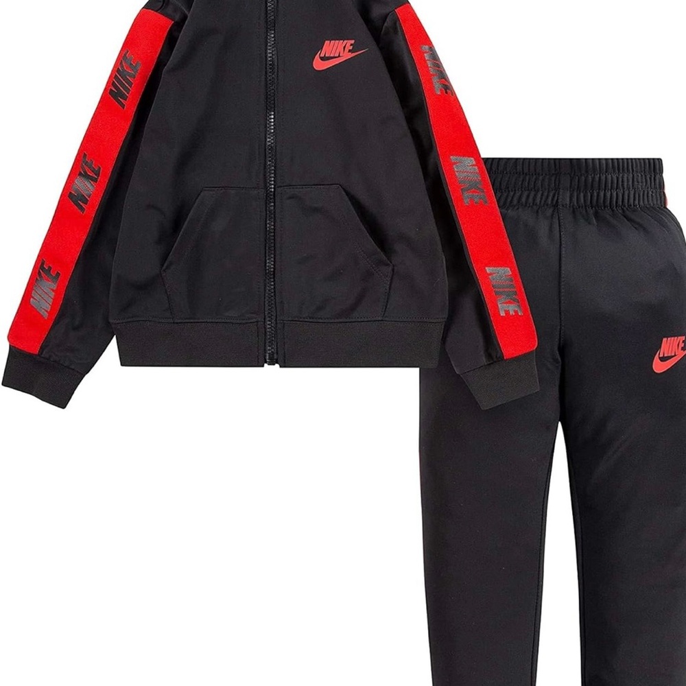 Nike Kids Black and Red Track Suit